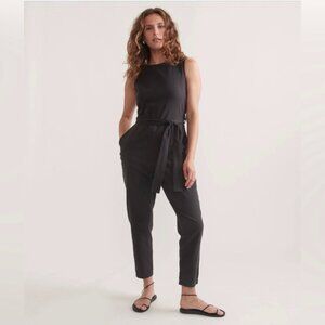 Marine Layer Eloise Belted Black Jumpsuit Size M